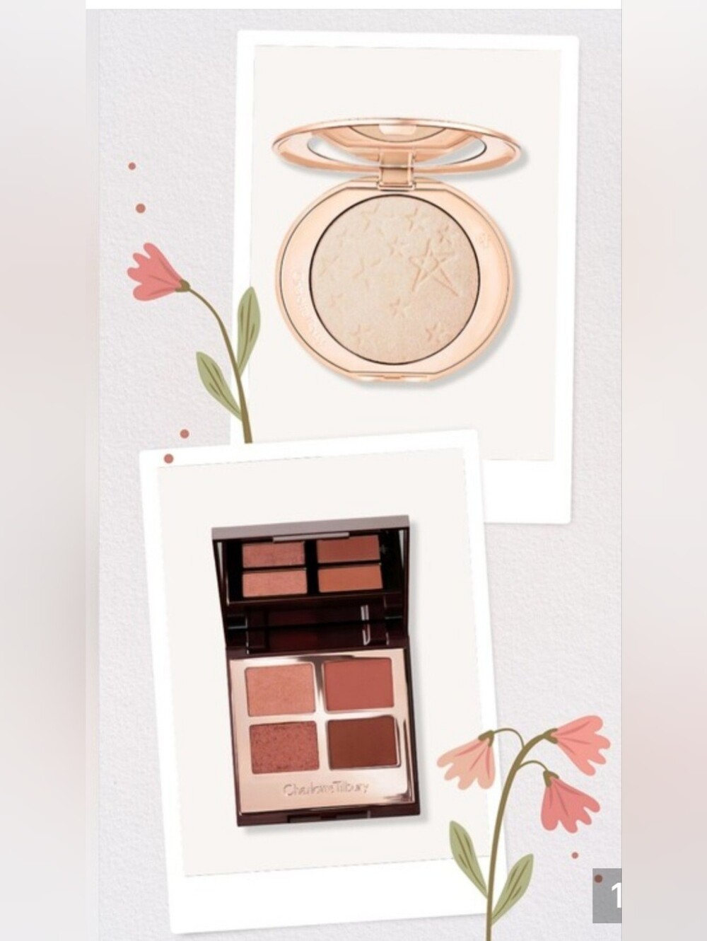 Charlotte Tilbury Glow Glide Highlighter & Pillow Talk Dreams Luxury Eye Shadows
